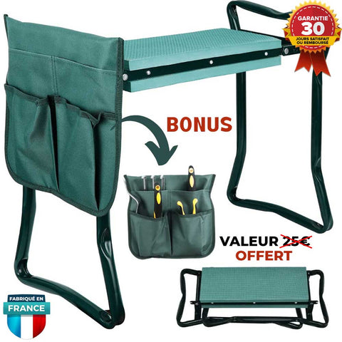 Banc de jardin anti-douleur 2-en-1
